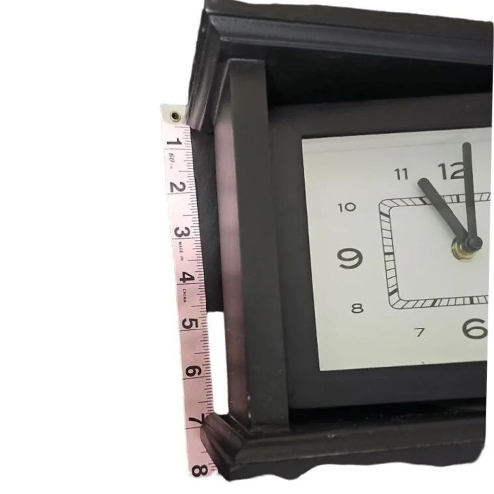 Melannco Elegant Black Clock Picture Frame Modern Design‎ Tabletop Timepiece